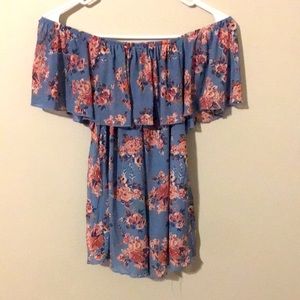 Floral patterned off the shoulder shirt